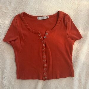 Adika Orange Crop Buttoned T-Shirt